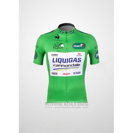 2012 Fahrradbekleidung Liquigas Cannondale Wei und Grun Trikot Kurzarm und Tragerhose